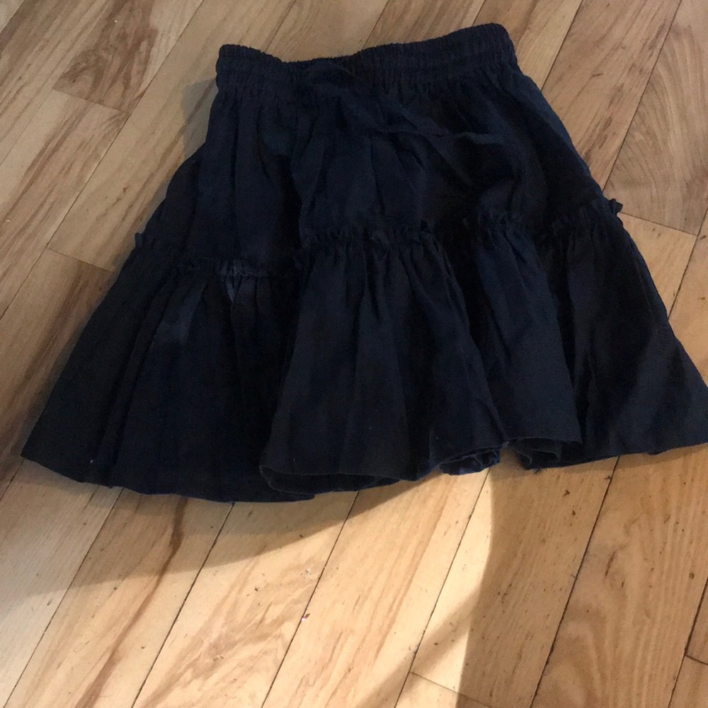 Black mini skirt.  Linen.